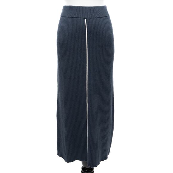 Revolve One Grey Day Silk Blend Sweater Skirt In Blue Size Medium - Picture 1 of 8